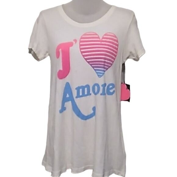 Wildfox J'Amore Y2K White Crewneck T-shirt - Picture 1 of 5